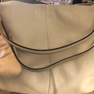 Coach White Shoulder Bag with Structured Design